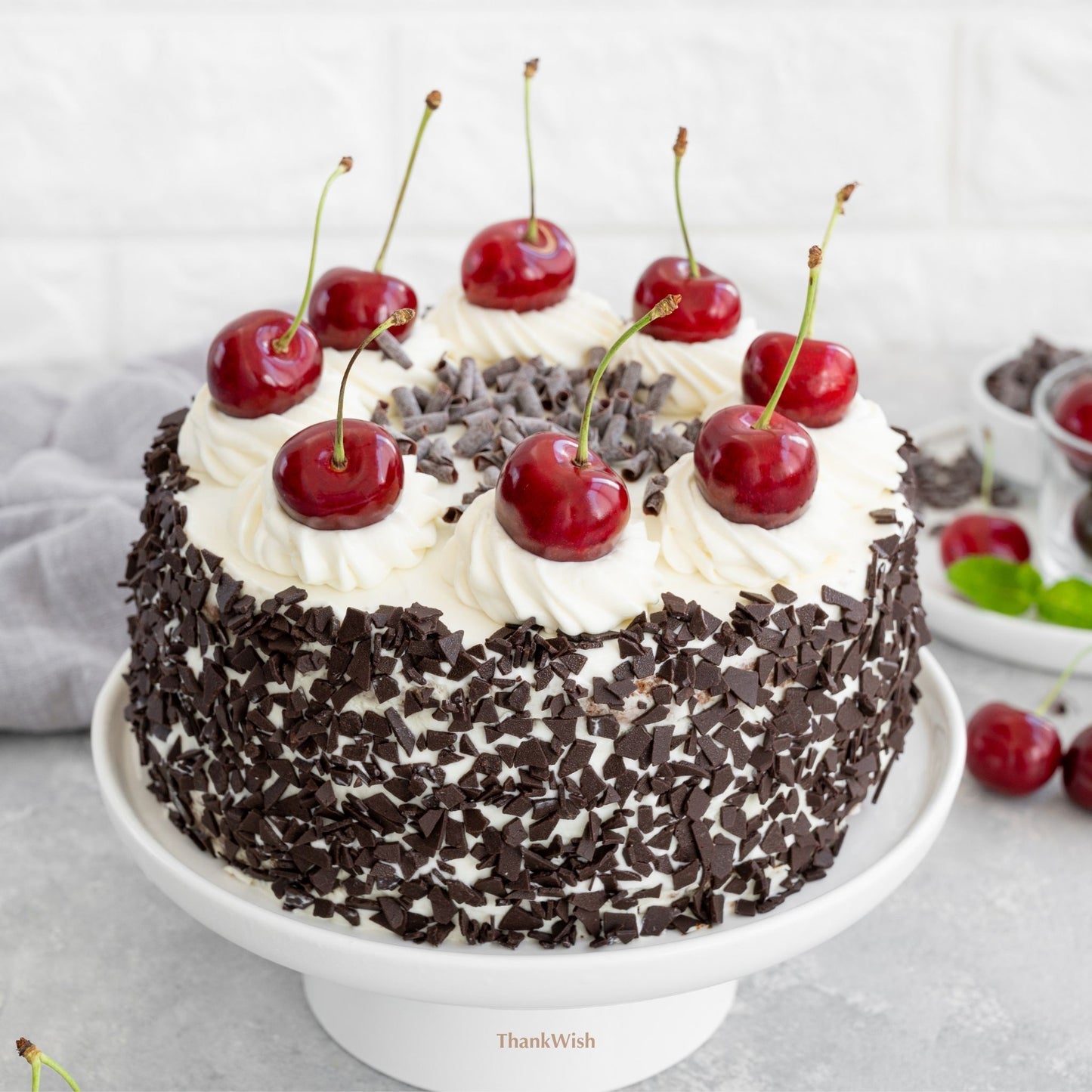 Chocolate Black Forest Cake with Whipped Cream